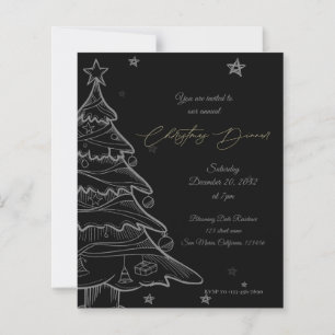 Papier Tableau noir moderne Invitation de Noël