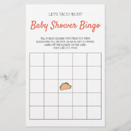 Papier Taco Bout Baby shower Bingo Jeu