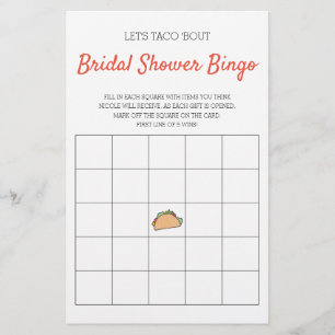 Papier Taco 'Bout Fête des mariées Bingo Jeu