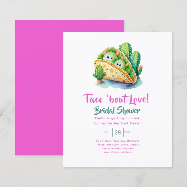 Papier Taco 'Bout Love ! Fête des mariées dernière (Devant / Derrière)