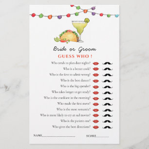 Papier Taco & Tequila Fiseta 'Guess Who' Jeu de douche