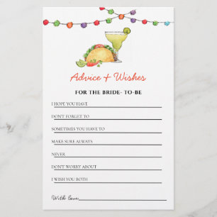Papier Tacos & Tequila Fiesta douche Conseils & Voeux