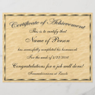 Papier Taille de la lettre Certificat de réussite