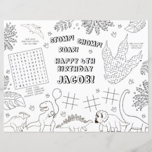 Papier Tapis de coloriage pour fête d'anniversaire de din