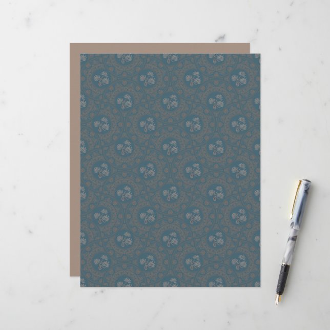 Papier Tapisserie Rococo Mandala Art Déco Scrapbook (Devant/Arrière en situation)