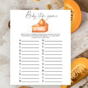Papier Tarte citrouille - Baby Item Game. Jeu baby shower