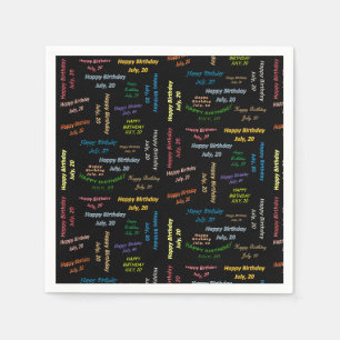 Papier-Taschentücher 20. Juli Geburtstag Serviette