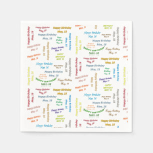 Papier-Taschentücher Mai, 16 Geburtstag Serviette