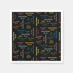 Papier-Taschentücher Oktober, 20 Geburtstag Serviette