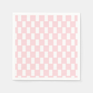 Papier-Taschentücher Rosa & Weiße Streifen Kariert Serviette
