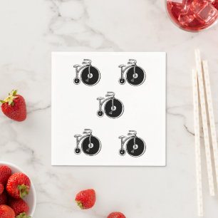 Papier-Taschentücher, Schwarz-Weiß-Fahrräder Vinta Serviette