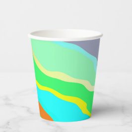 Papier-Tasse, Ein lebhafter, farbenfroher klassisc Pappbecher