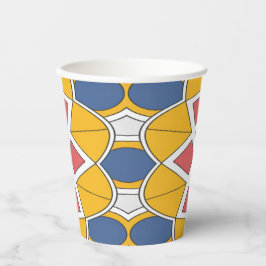 Papier-Tasse, Ein lebhafter, farbenfroher klassisc Pappbecher