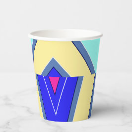 Papier-Tasse, Ein lebhafter, farbenfroher klassisc Pappbecher