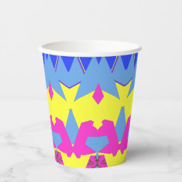Papier-Tasse, Ein lebhafter, farbenfroher klassisc Pappbecher