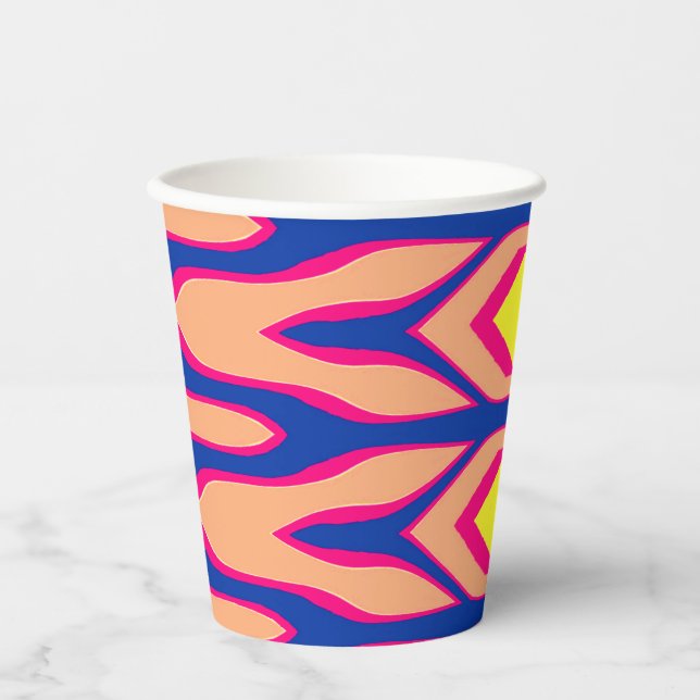 Papier-Tasse, Eine lebendige farbenfrohe klassisch Pappbecher (Vorderseite)