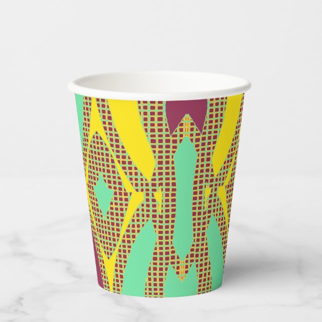 Papier-Tasse, Eine lebendige farbenfrohe klassisch Pappbecher (Vorderseite)