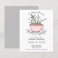 Tea Cup Tea Party Baby shower Budget Invitations