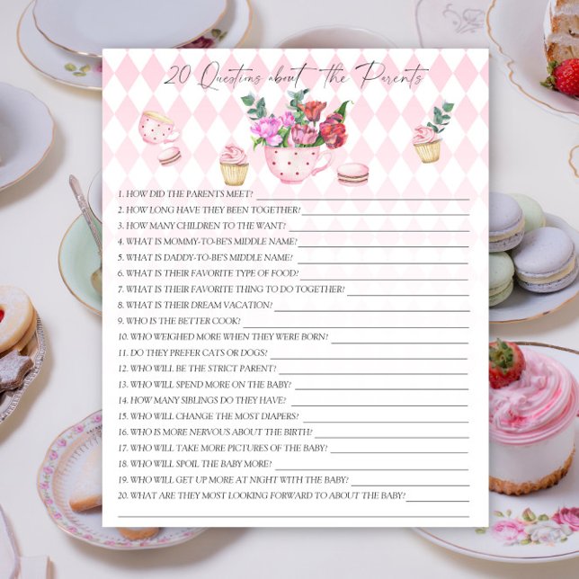Papier Tea Party - 20 questions sur les Parents (Créateur téléchargé)