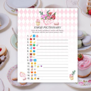 Papier Tea party baby shower Emoji jeu pictionnaire