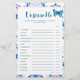 Papier Tea Party Baby shower Jeu Baby Word Scramble jeu