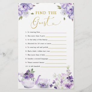 Papier Tea Party de Baby shower Floral pourpre Trouvez L'