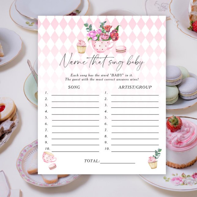 Papier Tea party - Nom de la chanson jeu de baby shower (Créateur téléchargé)