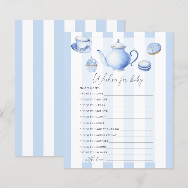Papier Tea party - Partie | voeux pour le jeu pour bébé (Devant / Derrière)