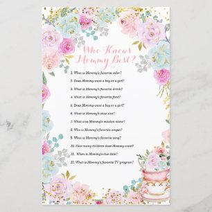 Papier Tea Party Pastel Floral Qui Connaît Mommy Meilleur