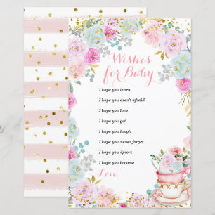 Papier Tea Party Pastel Flowers Voeux pour bébé