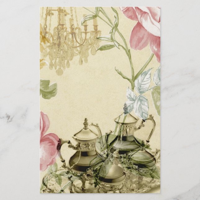 Papier Teapot Tea Party Paris Floral (Devant)