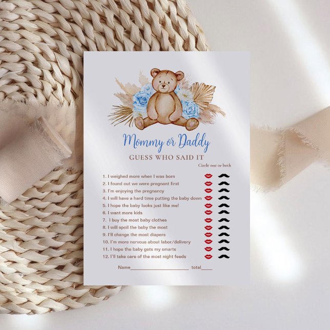 Papier Teddy Bear Baby Boy Mommy ou Daddy Jeu (Créateur téléchargé)