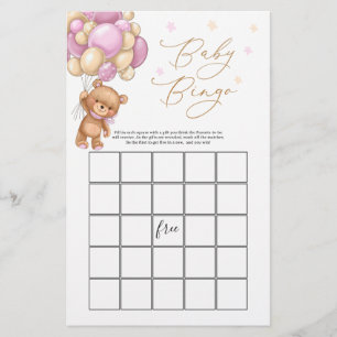 Papier Teddy Bear Baby shower Bingo Jeu