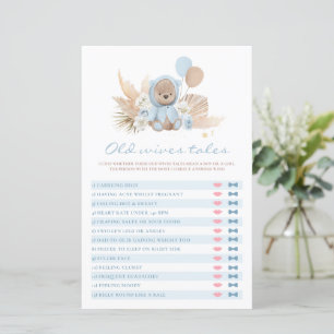 Papier Teddy Bear Baby shower Old Wives Conte Jeu