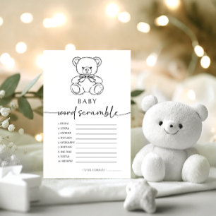 Papier Teddy Bear Baby Word Scramble Boy Shoy Jeu