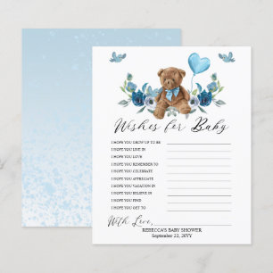 Papier Teddy Bear Blue Balloon Wives for Baby Game