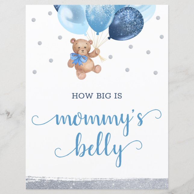 Papier Teddy Bear Devine à quel point le ventre de maman  (Devant)