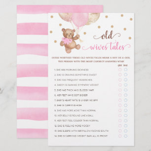Papier Teddy Bear Old Wives Tales Genre Reveal Baby Game