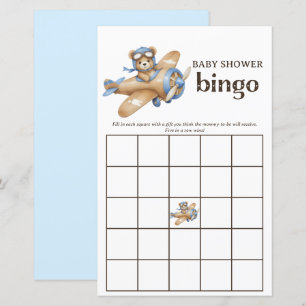 Papier Teddy Bear Pilote Bébé Garçon Douche Bingo Jeu