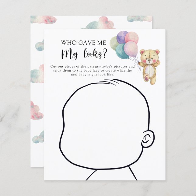 Papier Teddy bear - Qui m'a donné mon look (Devant / Derrière)