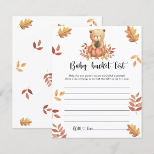 Papier Teddy et citrouille - Liste de choses à faire bébé