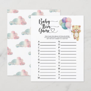 Papier Teddy - Jeu d'objets pour bébé. Jeu de Baby Shower