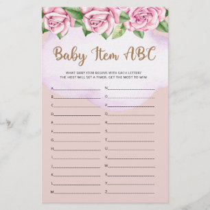Papier Teddy ours fille baby shower bébé objet ABC jeu