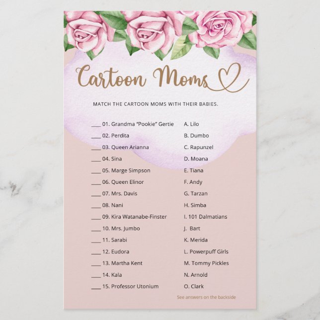 Papier Teddy ours fille baby shower Cartoon Moms (Devant)