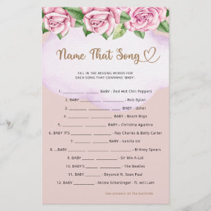 Papier Teddy ours fille baby shower Nom That Song