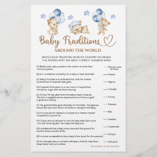 Papier Teddy ours garçon baby shower Baby Traditions