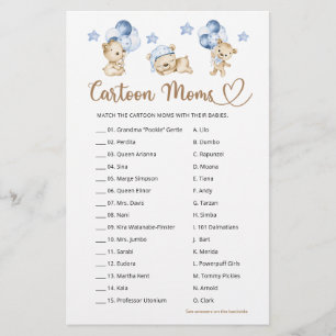 Papier Teddy ours garçon baby shower Cartoon Moms