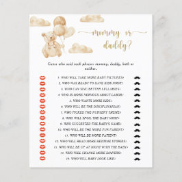 Papier Teddy ours maman ou papa jeu de baby shower