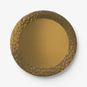 Papier-Teller des Imitats lederner Gold Pappteller