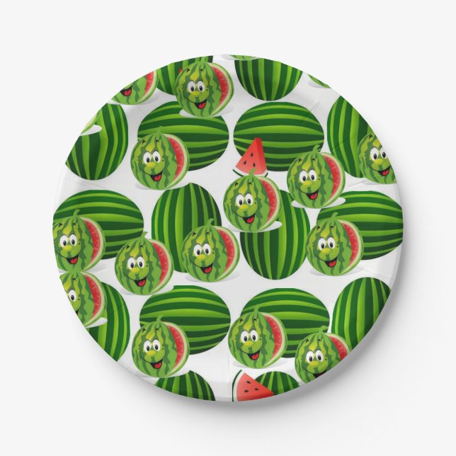 Papier Teller Wassermelonen (Vorderseite)